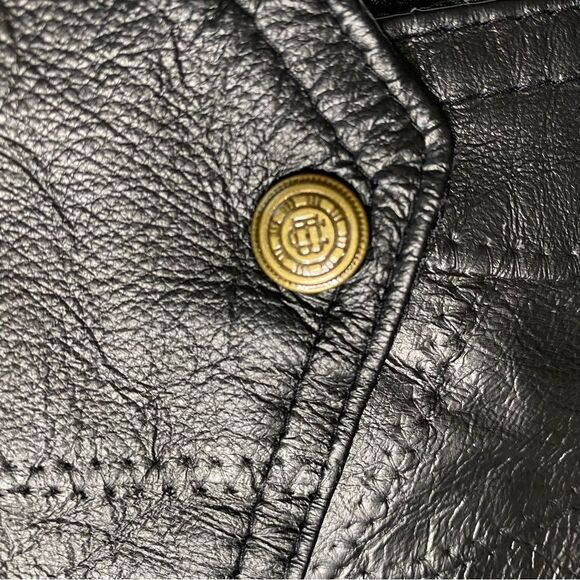 Genuine Leather Patchwork Biker Vest Black Sz 3X - Picture 8 of 15